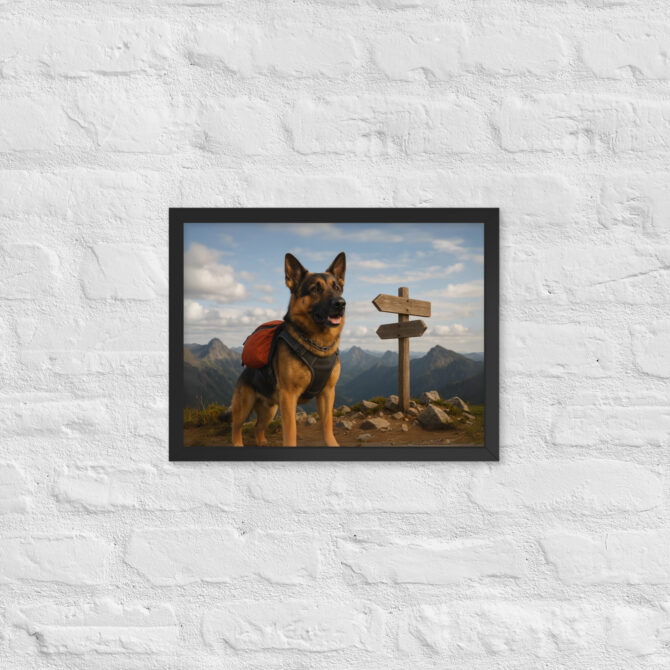 Custom Hiking Pet Portrait – Mountain Summit Victory Poster - Image 3