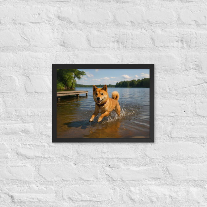 Swimming Lake Pet Portrait – Splash Champion Poster - Image 3