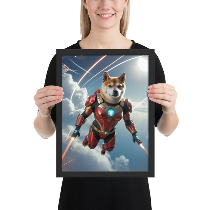 Iron Paw Superhero Pet Portrait – Custom Framed Print - Image 2