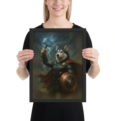 Thor Barkson – Custom Superhero Pet Portrait Poster