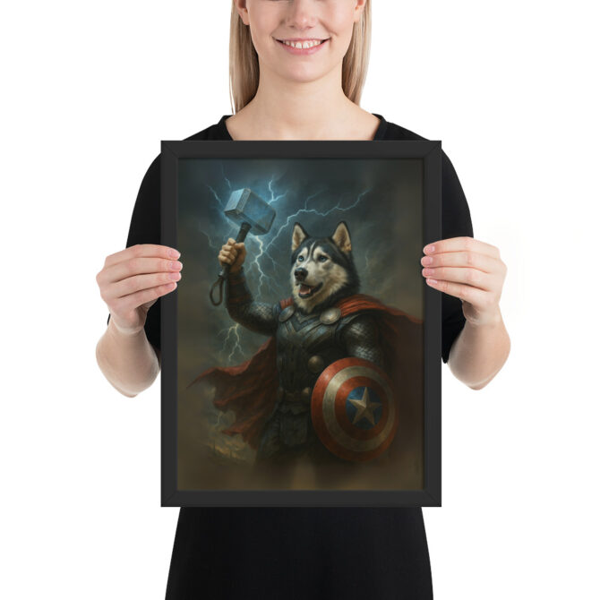 Thor Barkson – Custom Superhero Pet Portrait Poster