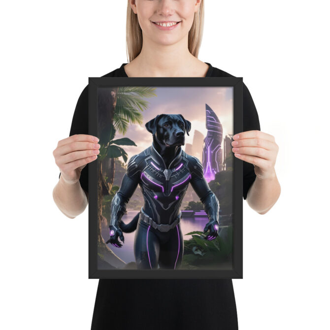 Black Pawnther – Custom Superhero Pet Portrait Poster - Image 2