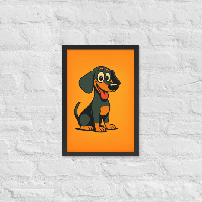 Retro Cartoon Style Pet Portrait – Framed Poster - Image 3