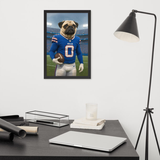 Custom Buffalo Bills Pet Portrait – Framed Poster Art - Image 3