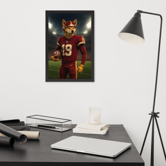 Custom Washington Commanders Pet Portrait Poster – Framed Artwork - Image 3