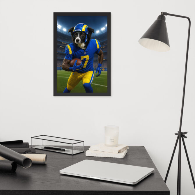 Custom Los Angeles Rams Pet Portrait – Framed Poster - Image 3