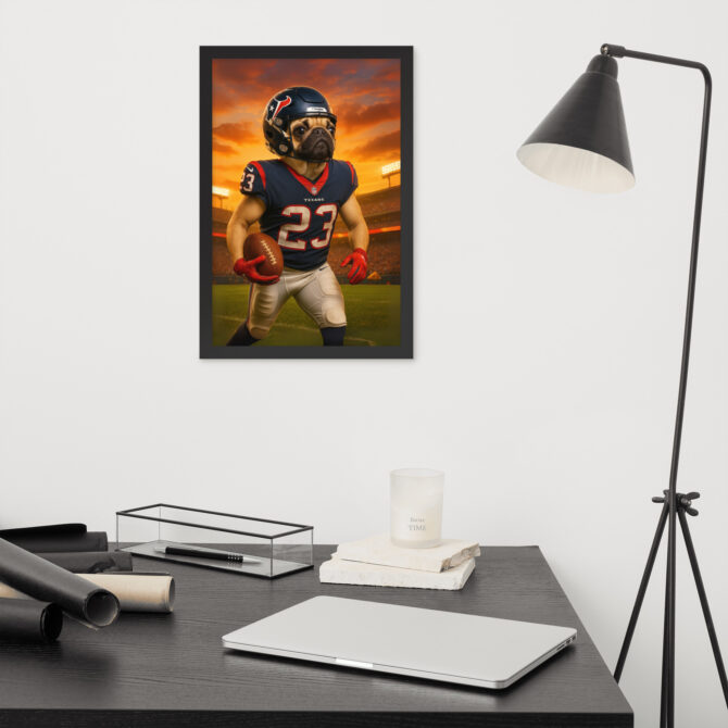 Houston Texans Pet Portrait – Custom Framed Poster Art - Image 3