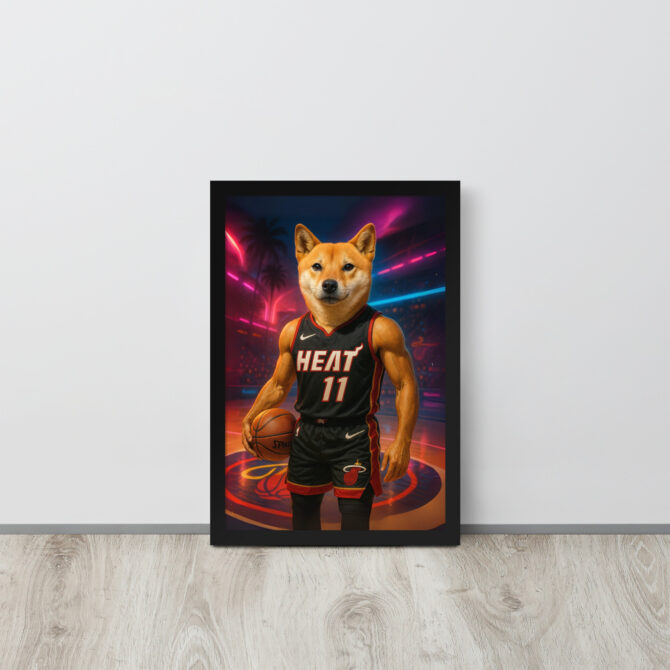 Miami Heat Pet Portrait – Custom Framed Basketball Poster - Image 3