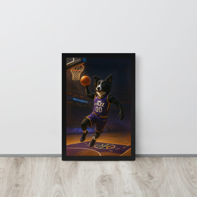 Utah Jazz Custom Pet Basketball Portrait – Slam Dunk Poster - Image 3