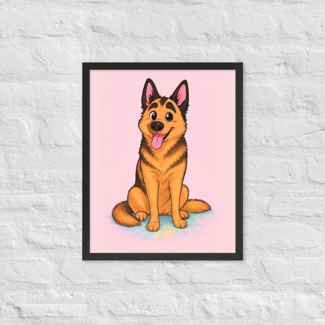 Minimalist Cartoon Family Portrait – Pastel Style (Framed Poster) - Image 4