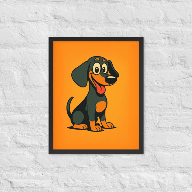 Retro Cartoon Style Pet Portrait – Framed Poster - Image 4