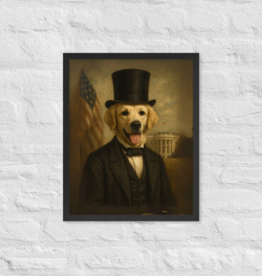 Custom Pet Portrait – Abraham Lincoln Framed Poster