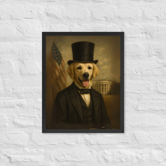 Custom Pet Portrait – Abraham Lincoln Framed Poster