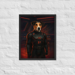 Dark Space Commander Custom Pet Portrait – Sci-Fi Poster Print