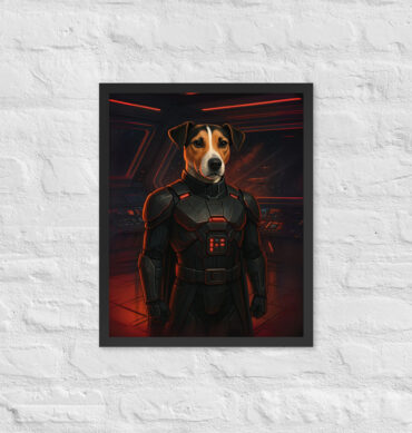 Dark Space Commander Custom Pet Portrait – Sci-Fi Poster Print