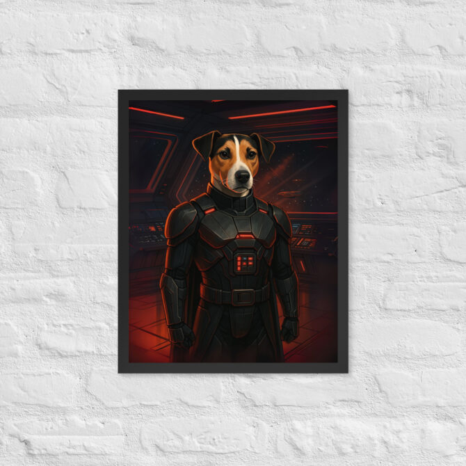 Dark Space Commander Custom Pet Portrait – Sci-Fi Poster Print