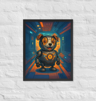 “Cute Droid Sidekick” Custom Pet Artwork – Star Wars Style Framed Poster