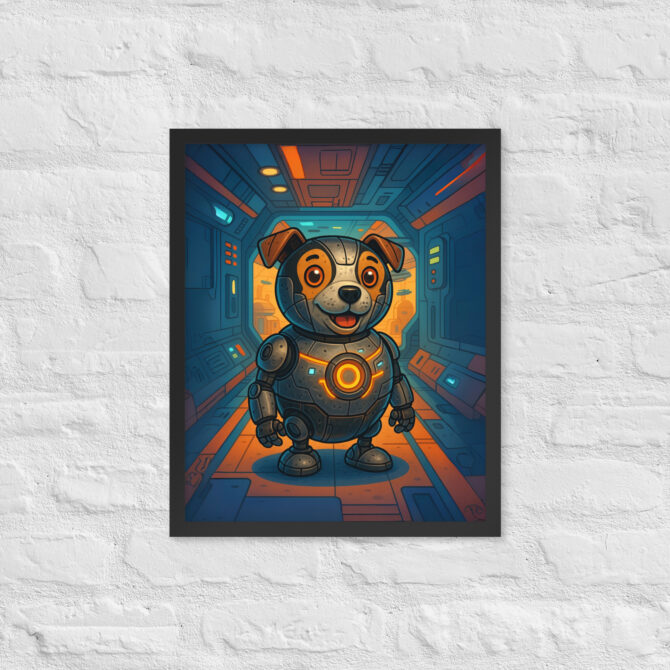 “Cute Droid Sidekick” Custom Pet Artwork – Star Wars Style Framed Poster