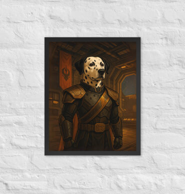 Honorbound Galactic Warrior – Custom Star Trek-Inspired Pet Portrait (Framed Poster)