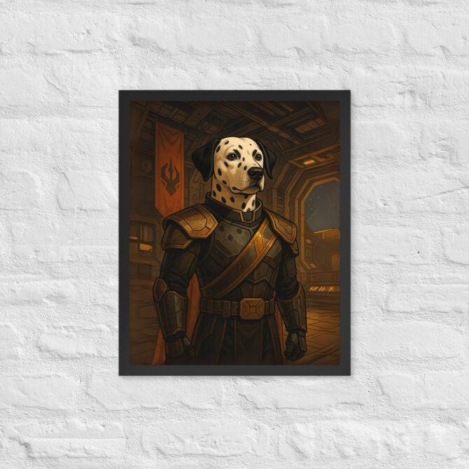 Honorbound Galactic Warrior – Custom Star Trek-Inspired Pet Portrait (Framed Poster)
