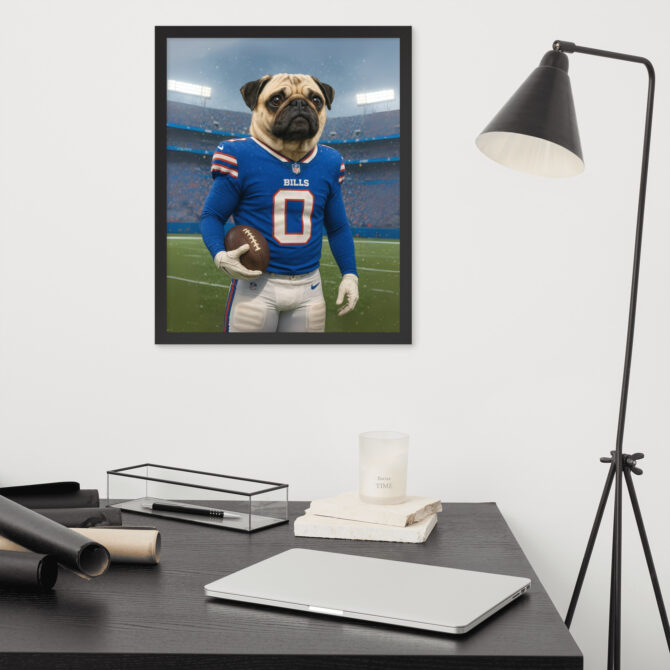 Custom Buffalo Bills Pet Portrait – Framed Poster Art - Image 4