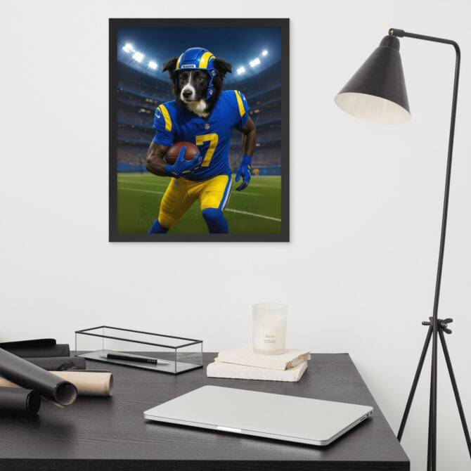 Custom Los Angeles Rams Pet Portrait – Framed Poster - Image 4