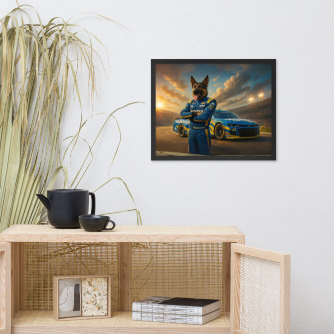 Custom NASCAR Pet Portrait – Hendrick Racing Scene Poster