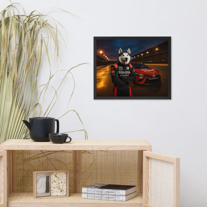 Joe Gibbs Racing Pet Portrait – NASCAR Framed Poster