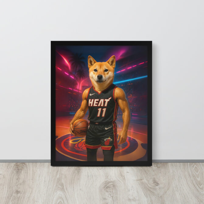 Miami Heat Pet Portrait – Custom Framed Basketball Poster