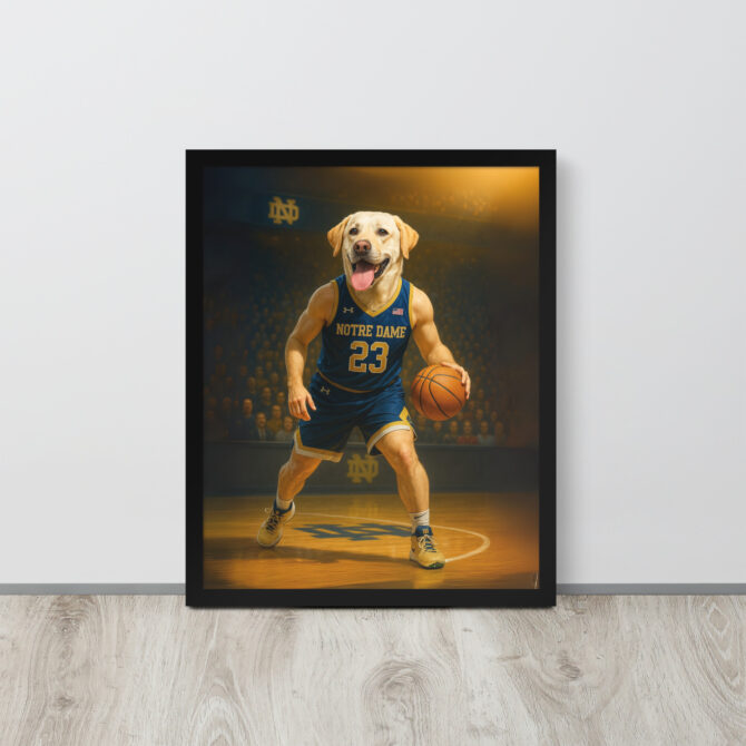 Notre Dame Pet Basketball Poster – Custom Framed Artwork - Image 4