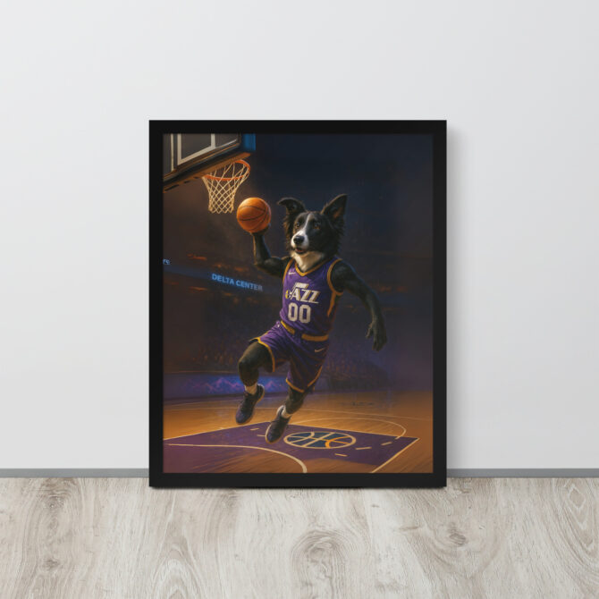 Utah Jazz Custom Pet Basketball Portrait – Slam Dunk Poster - Image 4