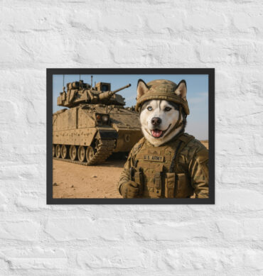 Bradley Tank Dog Operator – Custom Military Pet Art