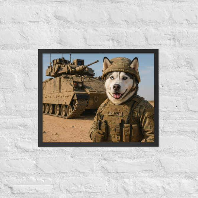Bradley Tank Dog Operator – Custom Military Pet Art