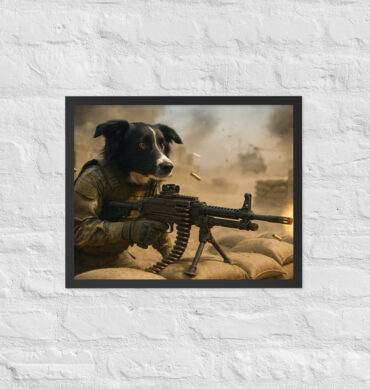 Machine Gun Defender Dog – Custom Military Pet Poster