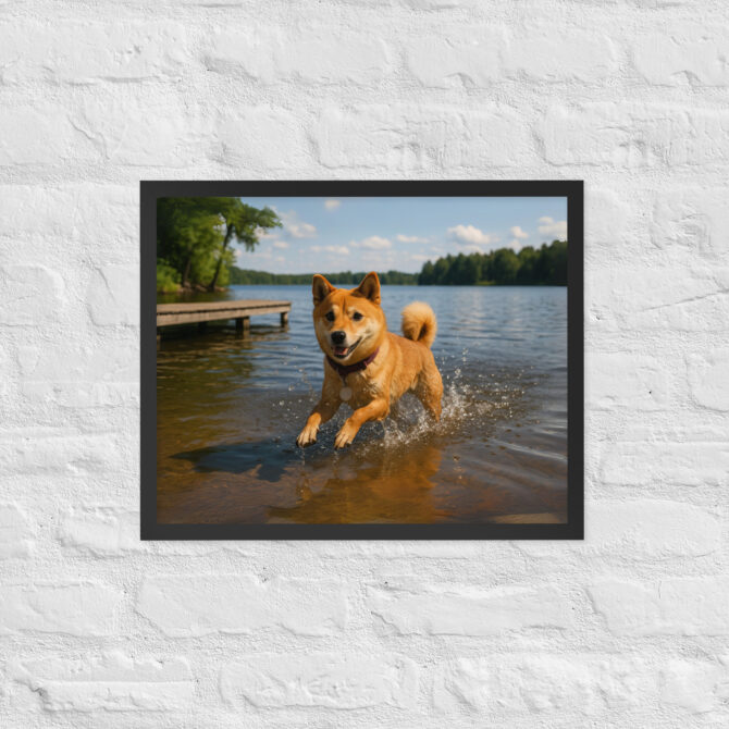 Swimming Lake Pet Portrait – Splash Champion Poster - Image 4
