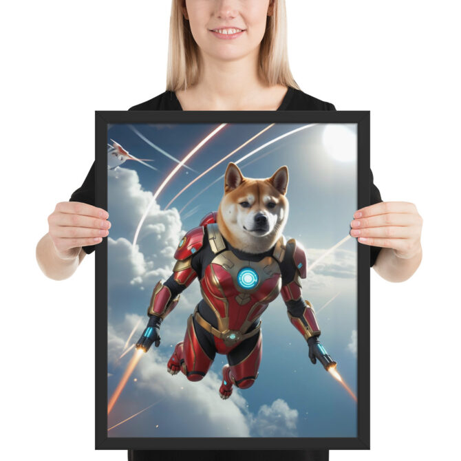 Iron Paw Superhero Pet Portrait – Custom Framed Print - Image 3