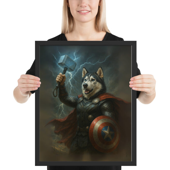 Thor Barkson – Custom Superhero Pet Portrait Poster - Image 2