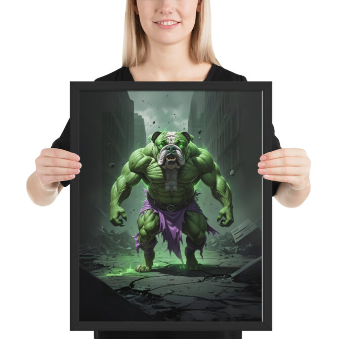 The Incredibull – Custom Superhero Pet Portrait Framed Poster - Image 3