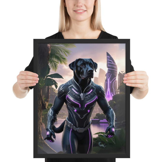 Black Pawnther – Custom Superhero Pet Portrait Poster - Image 3