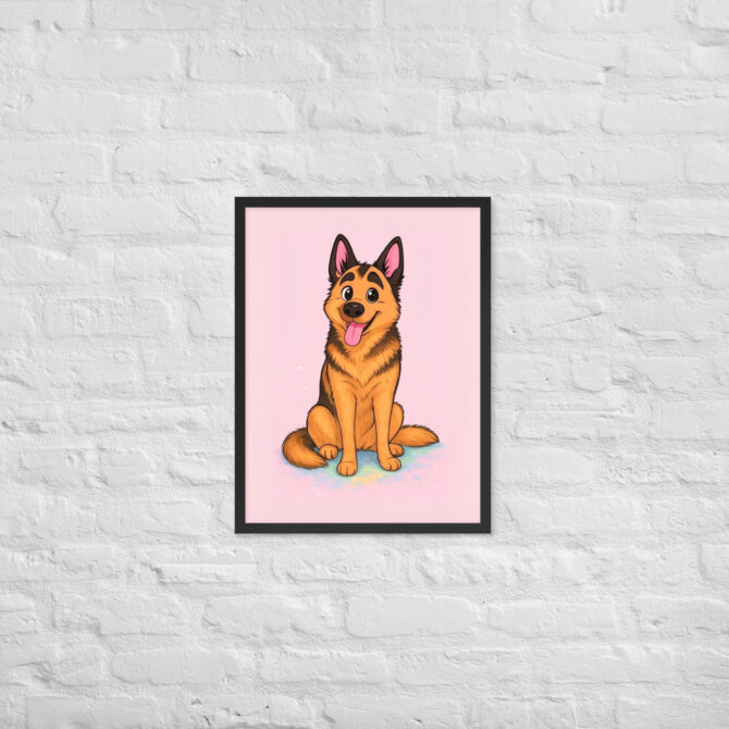 Minimalist Cartoon Family Portrait – Pastel Style (Framed Poster) - Image 5
