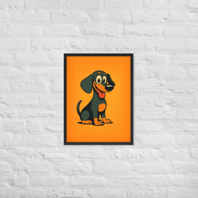 Retro Cartoon Style Pet Portrait – Framed Poster - Image 5