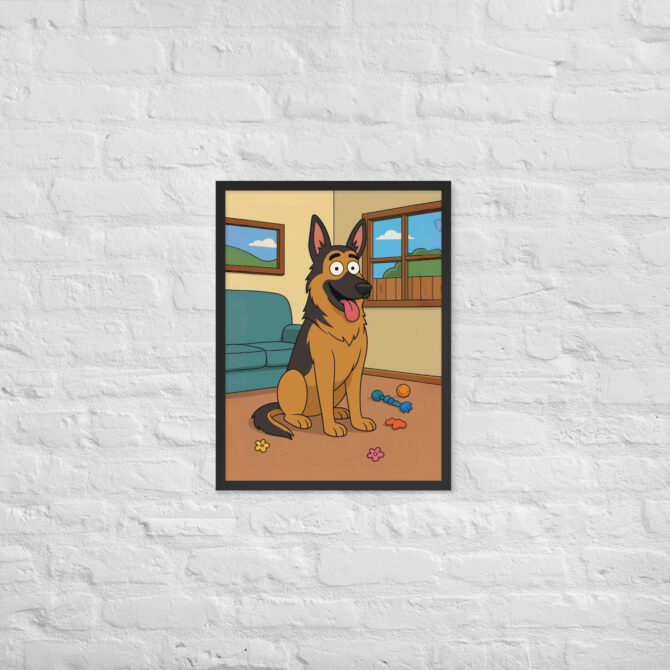 Custom Living Room Pet Cartoon – Framed Poster (Family Style) - Image 5