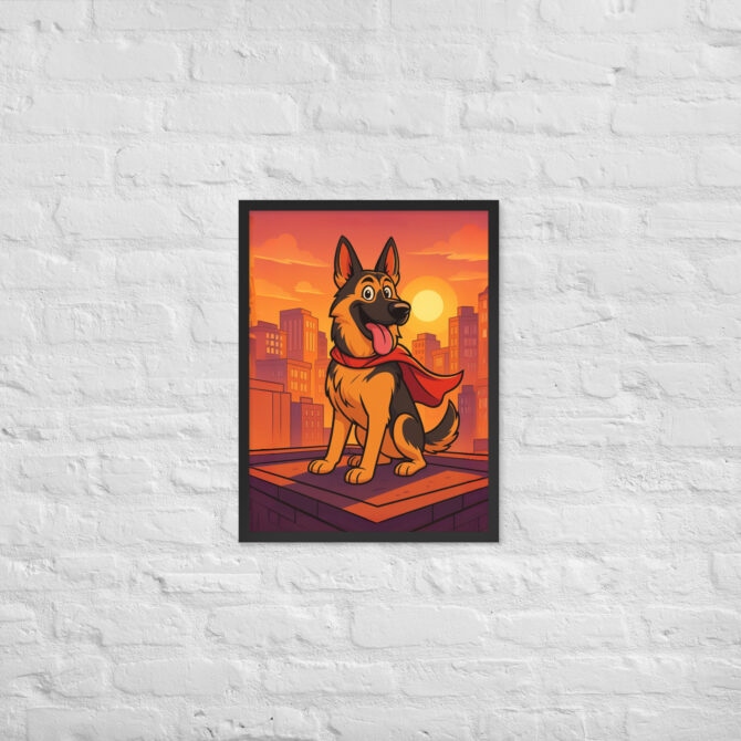 Cartoon Pet Superhero Poster – Custom Framed Pet Portrait in City Comic Style - Image 5