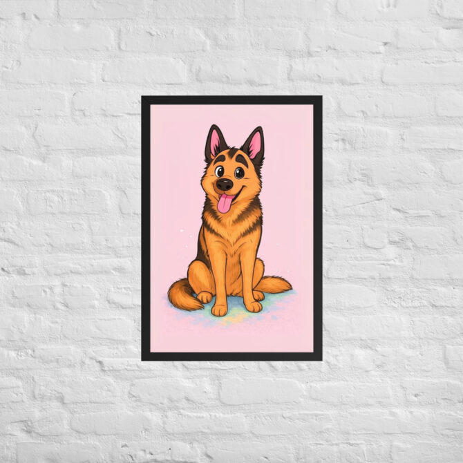 Minimalist Cartoon Family Portrait – Pastel Style (Framed Poster) - Image 6