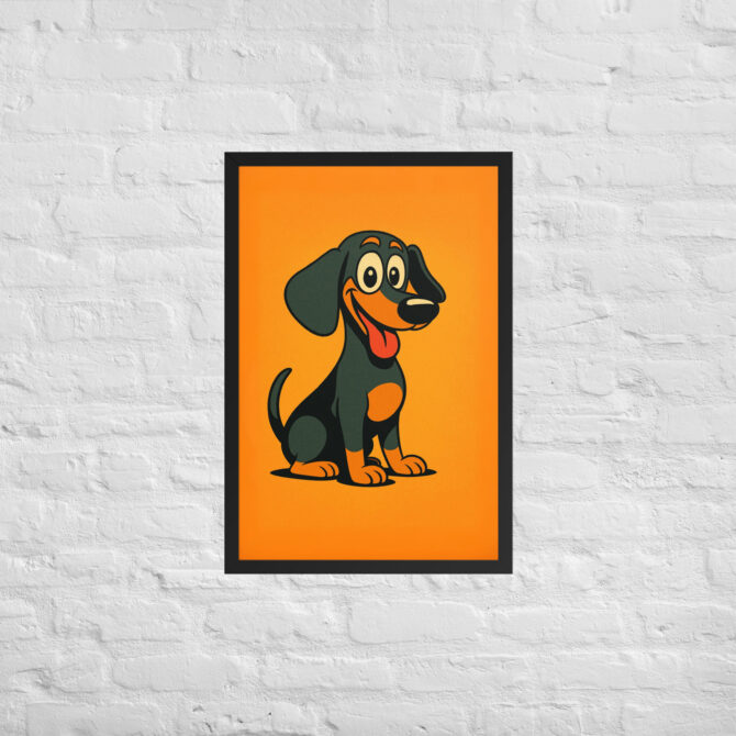 Retro Cartoon Style Pet Portrait – Framed Poster - Image 6