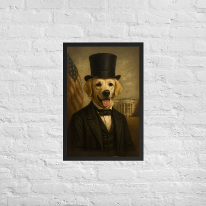 Custom Pet Portrait – Abraham Lincoln Framed Poster - Image 4