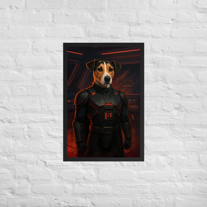 Dark Space Commander Custom Pet Portrait – Sci-Fi Poster Print - Image 4