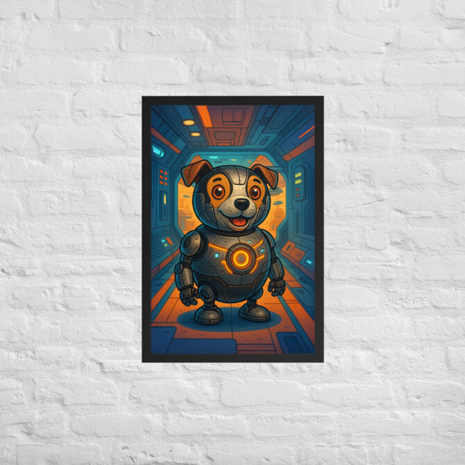 “Cute Droid Sidekick” Custom Pet Artwork – Star Wars Style Framed Poster - Image 4
