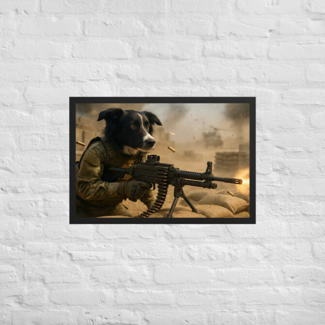 Machine Gun Defender Dog – Custom Military Pet Poster - Image 4