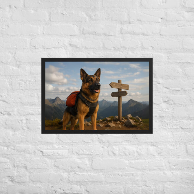 Custom Hiking Pet Portrait – Mountain Summit Victory Poster - Image 5